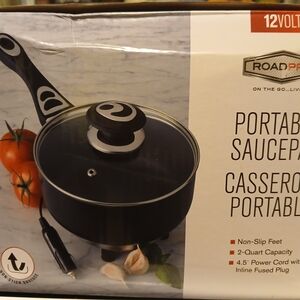 Black Portable Casserole Saucepan